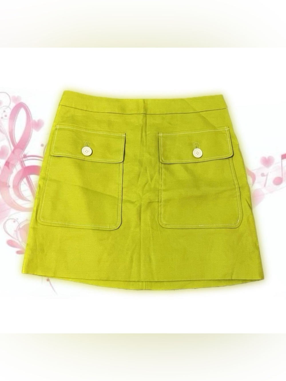 j. crew lime green a-line skirt